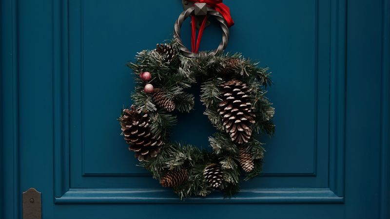wreath, flowers, decoration, christmas, 4k