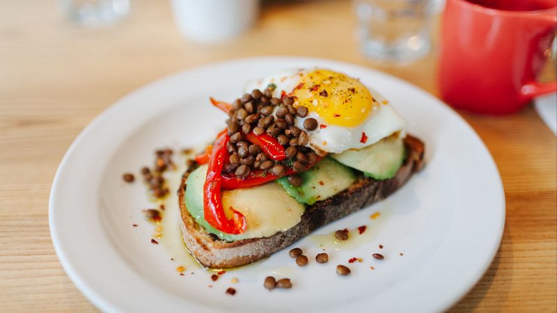 fried eggs, sandwich, avocado, breakfast, 4k