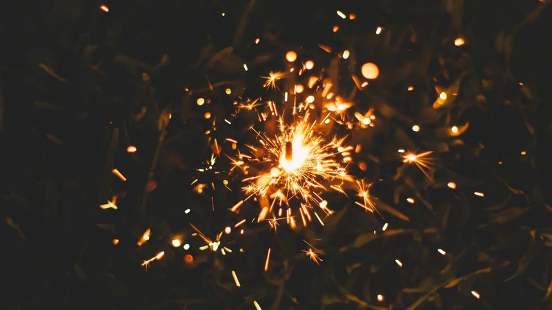 bengal fire, sparks, glitter, 4k