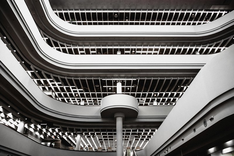 architecture line white and indoor 4k