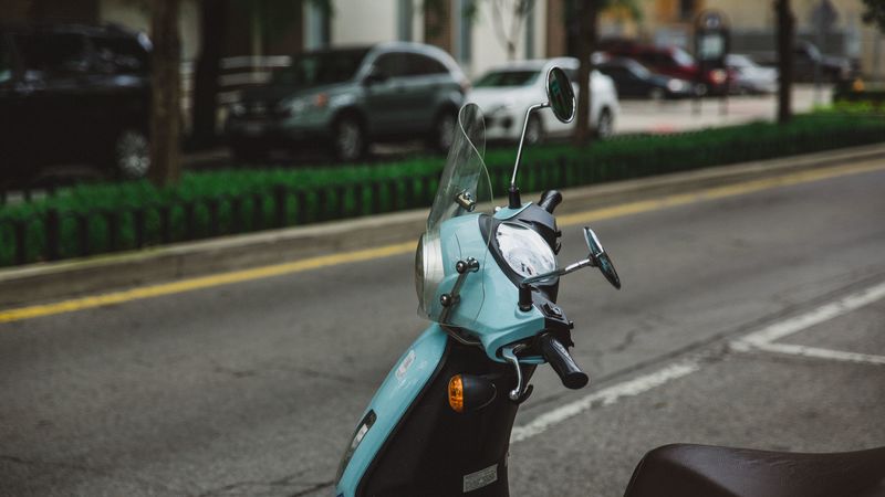 scooter, moped, steering wheel, 4k