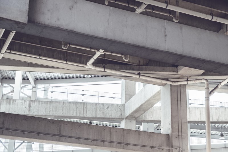 concrete ramps of a multi story parking ramp in nashville, parking lot ramps 4k