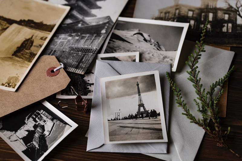 a collection of old vintage photos postcards and envelopes from europe, _a collection of vintage photos 4k