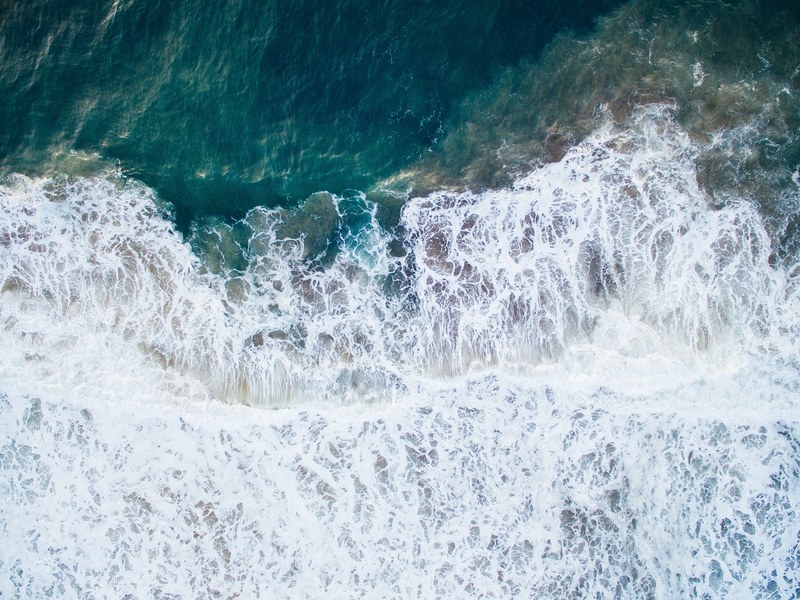 drone view of ocean waves washing ashore at south redondo redondo beach california united states, ocean waves drone view 4k
