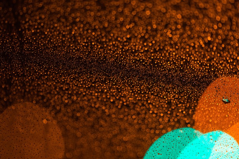 streetlight night windshield and raindrop 4k