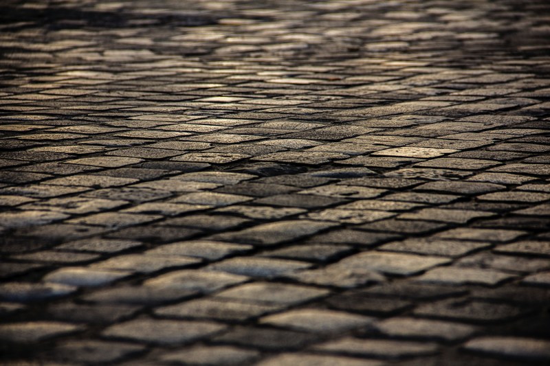 blurred focu street and cobbled 4k