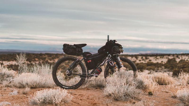 bicycle, desert, wheels, 4k