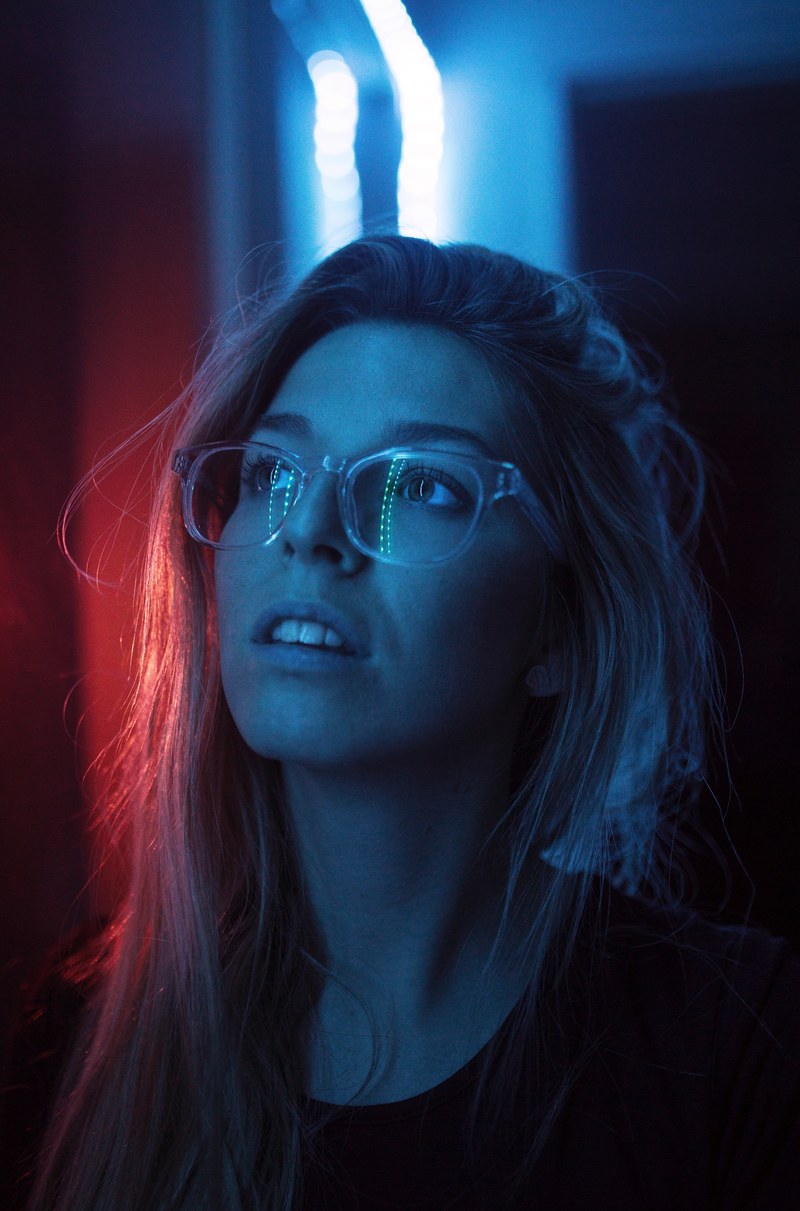 neon neon light portrait and woman hd, 4k