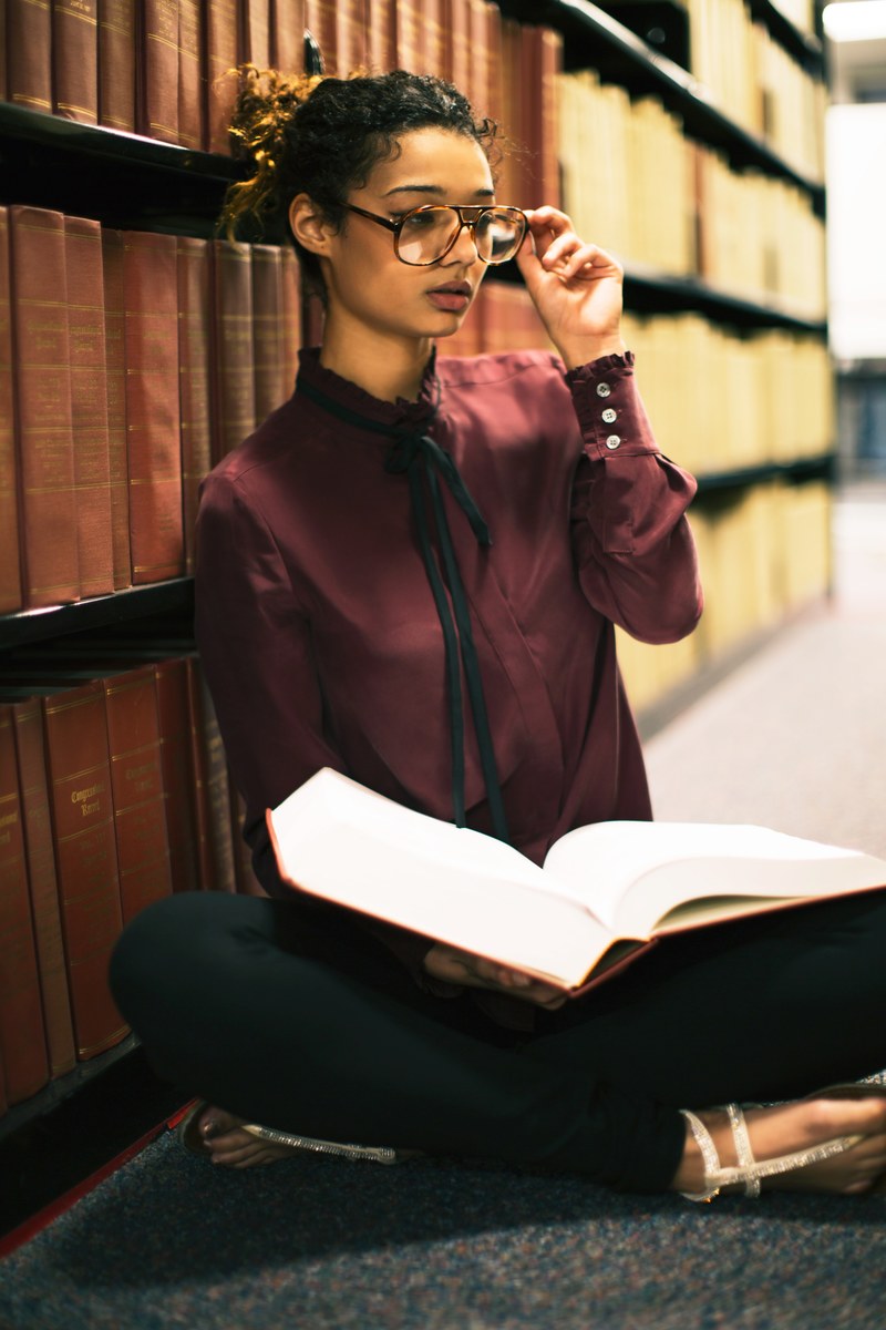 book woman indoor and library hd, 4k