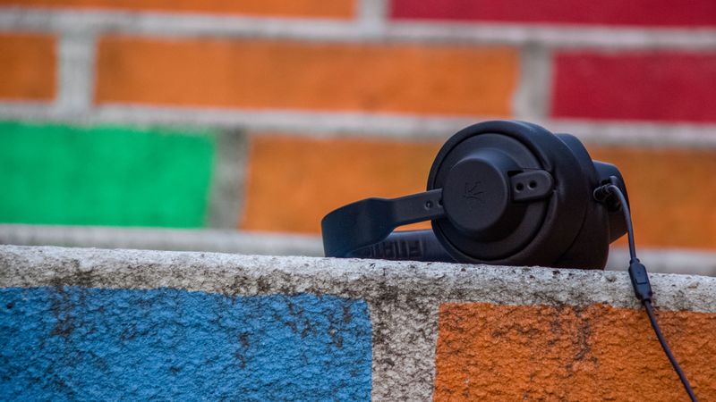 headphones, surface, stone, 4k