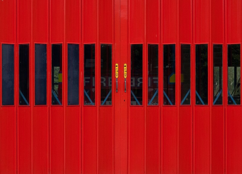door fire station fire engine and emergency service 4k