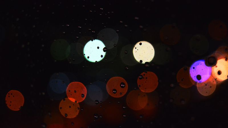 glare, circles, background, surface, drops, 4k
