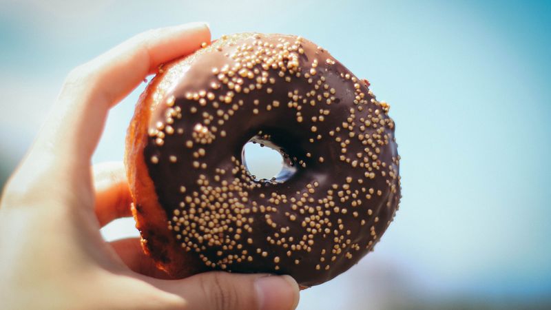 donut, pastry, glaze, 4k