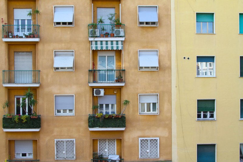 window apartment building and balcony 4k