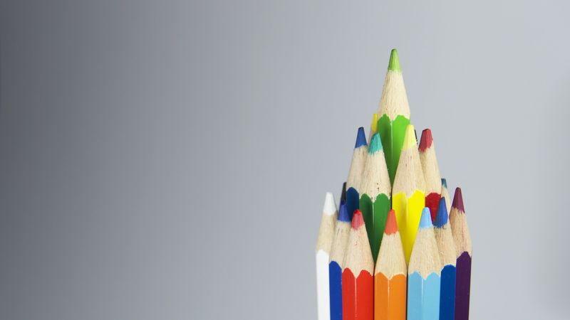 colored pencils, set, sharpened, 4k