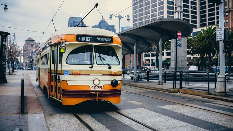 tram, city, transport, 4k