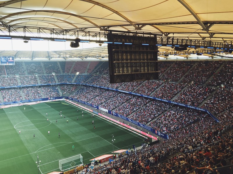 stadium soccer crowd and football 4k