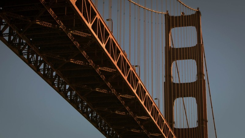 bridge golden gate bridge suspension bridge and road 4k