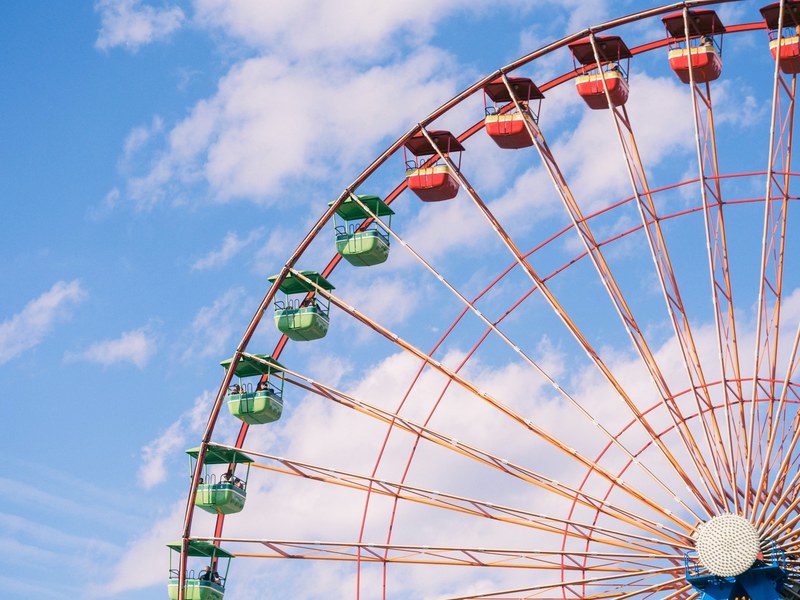 ride fair amusement and ferris wheel 4k