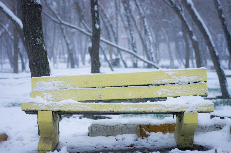 a crooked decaying yellow bench at quchan in iran, iran park bench 4k