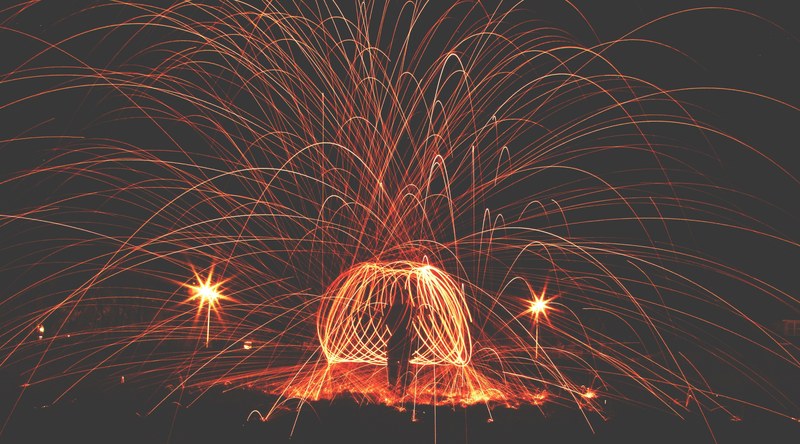 a red and orange light trail at night in springfield, springfield light trail 4k