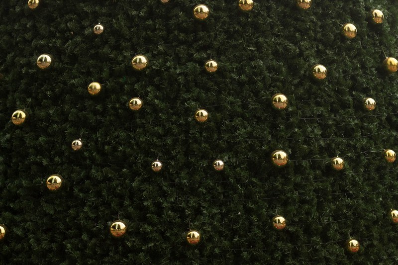 tree bauble christmas tree and gold 4k