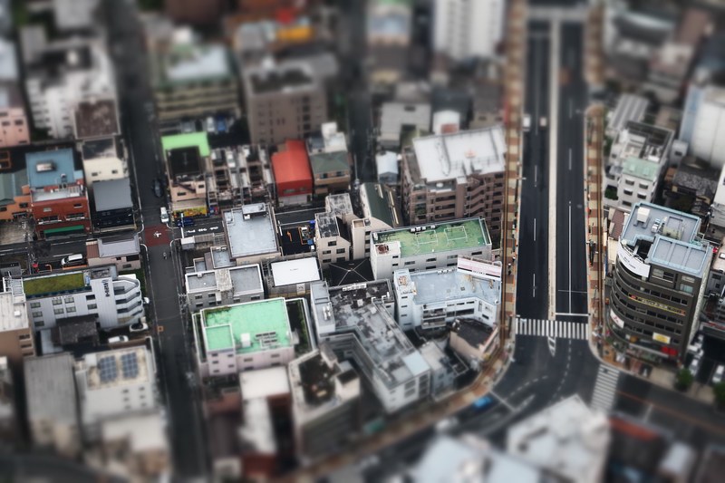 city street aerial and aerial view 4k