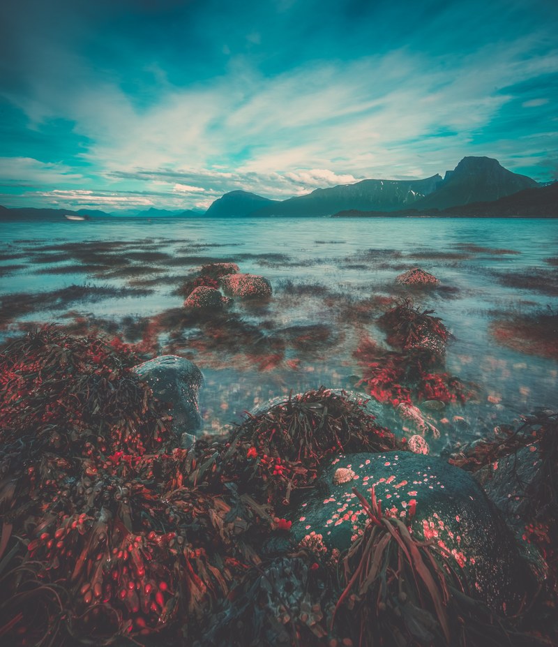 rock coast sky and water hd, 4k