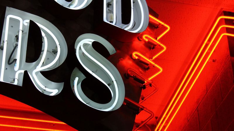 signboard, letters, illumination, 4k