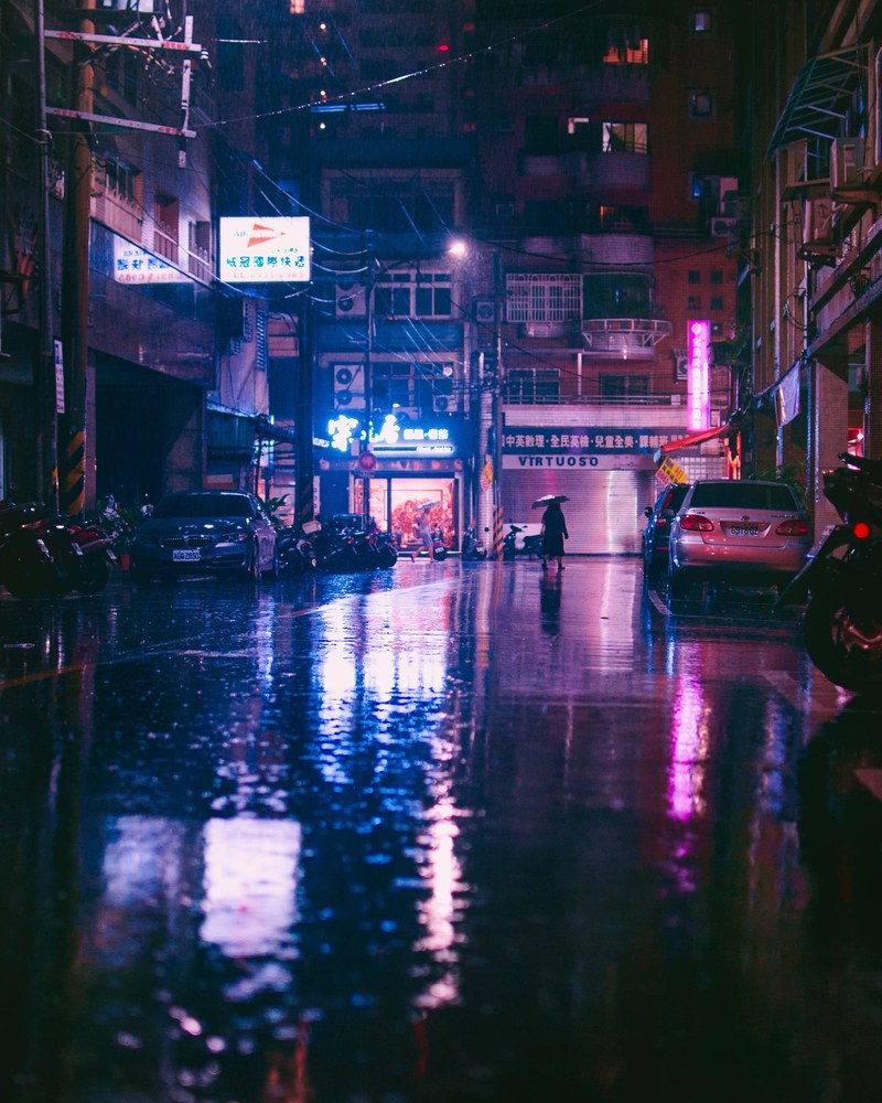 rainy in taipei 4k