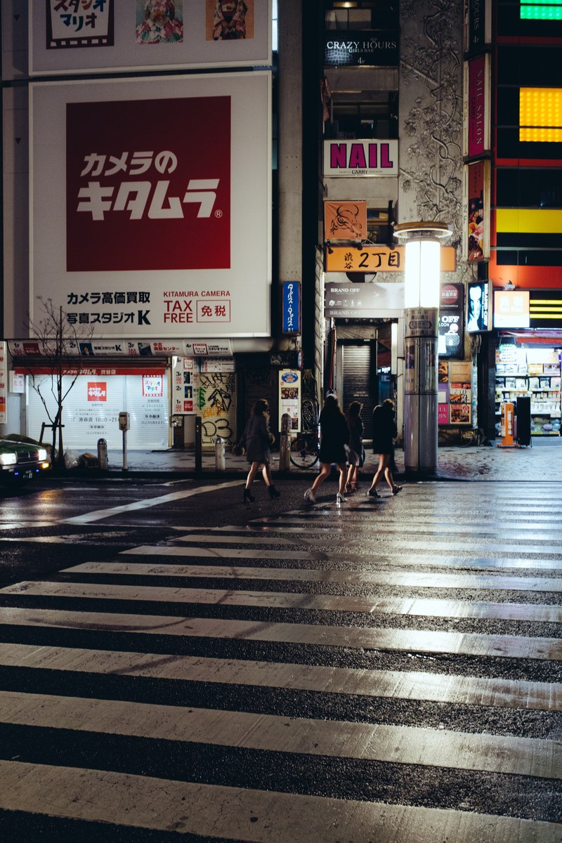 streetlight night nightlife and girl hd, 4k