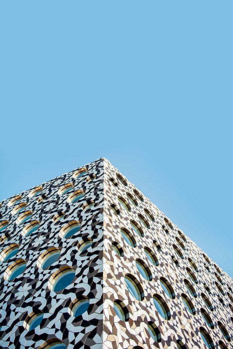 blue sky building facade and architecture hd, 4k