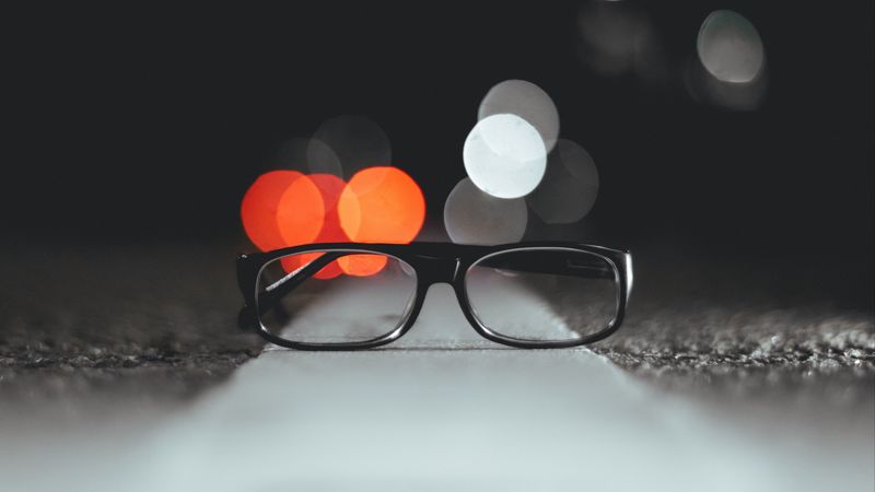 glasses, glare, light, 4k
