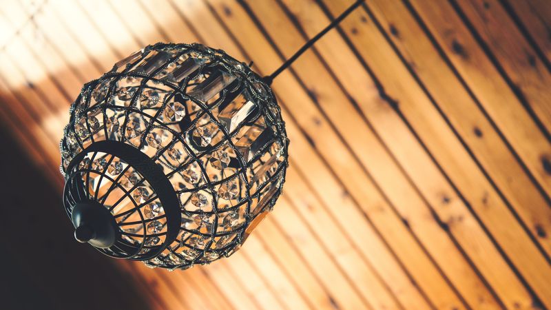 chandelier, glass, lighted, 4k