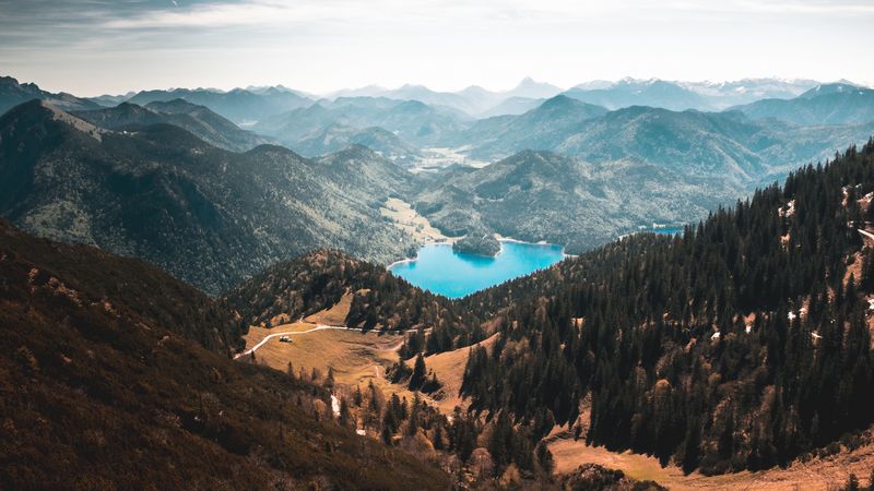 walchensee, mountains, lake, kochel, germany, 4k