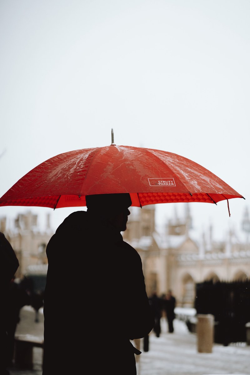umbrella red rain and raining hd, 4k