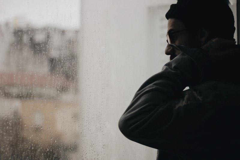 window rainy day looking out window and rainy window 4k