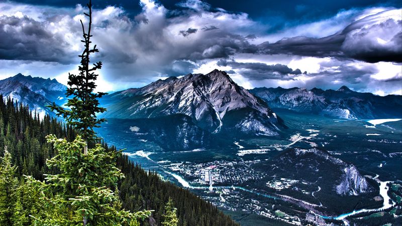 canada, mountains, rocks, hdr, 4k
