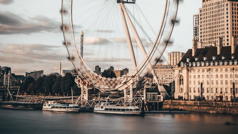 ferris wheel, attraction, city, dock, 4k