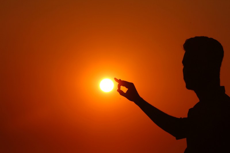 boy in sunset shadow 4k