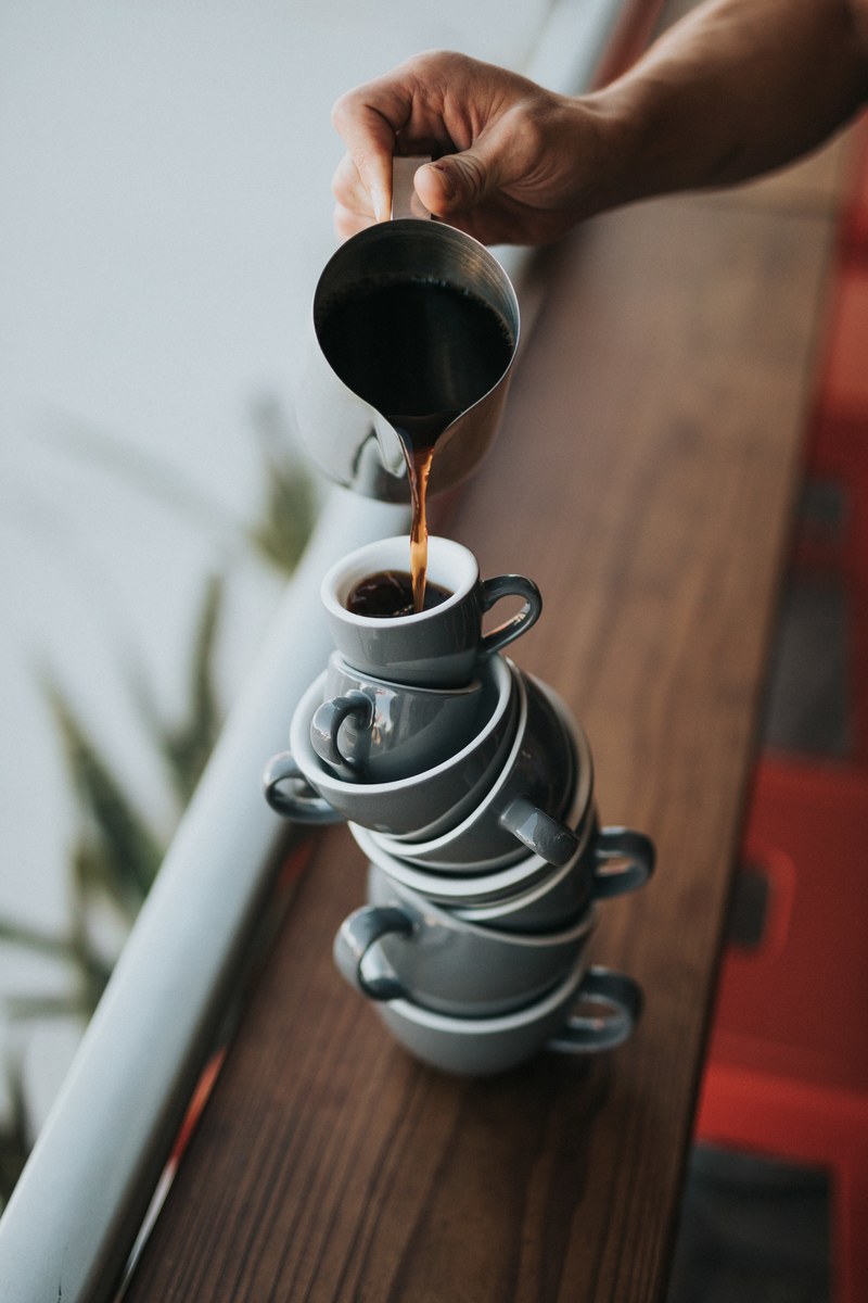 cup coffee pouring and jug hd, 4k