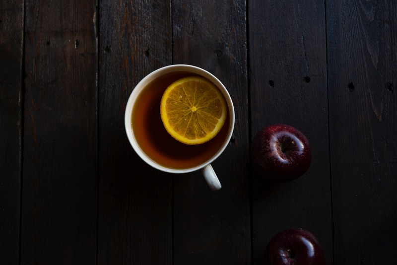 drink tea lemon and slice 4k