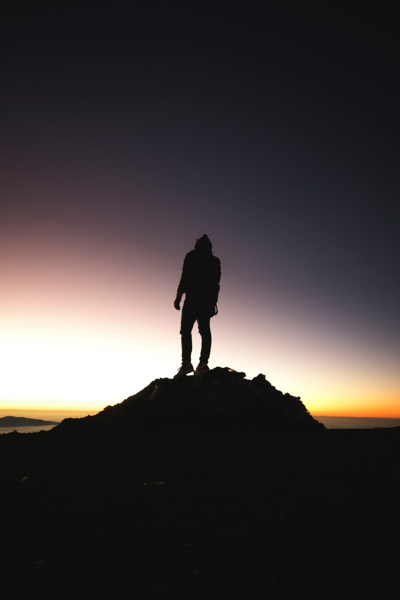 mountain rock cliff and silhouette hd, 4k