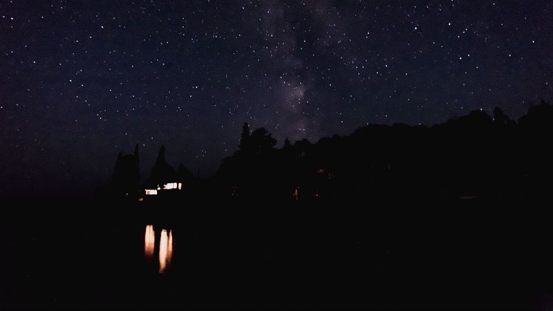 starry sky, night, lights, sky, 4k