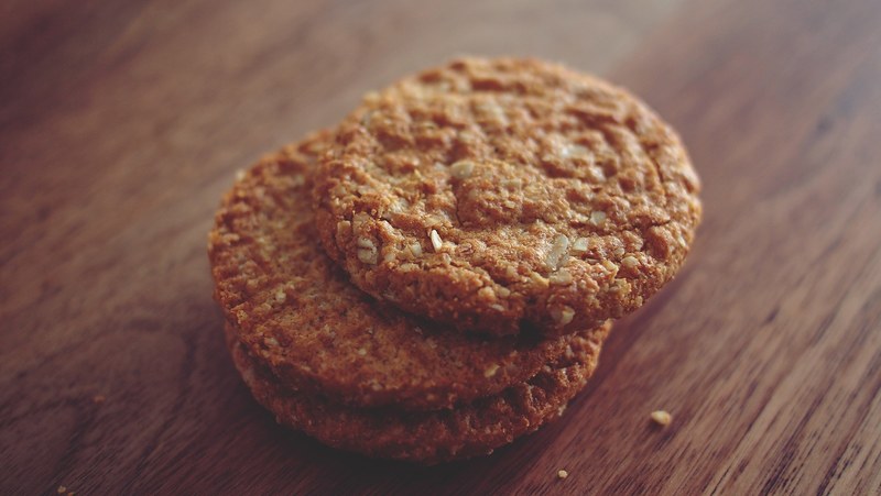 stack of freshly baked oat cookies for dessert, cookies for a treat 4k