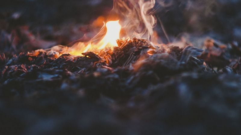 bonfire, fire, ashes, 4k