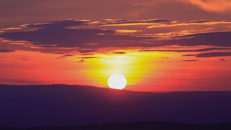 sunset, skyline, sky, 4k