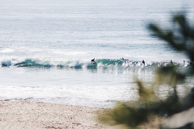 surfers surfing at the montara beach, montara summer surf 4k