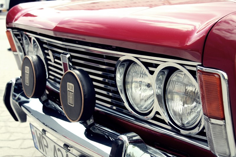 fiat spotlight headlight and old car 4k