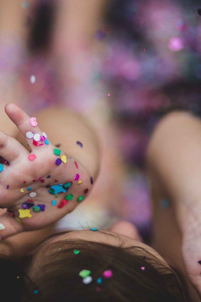 color girl child and confetti hd, 4k